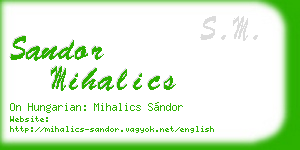 sandor mihalics business card